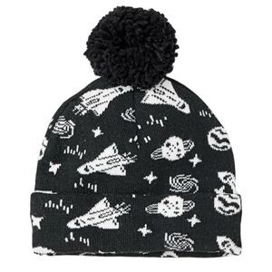 NEW Cat & Jack Toddler Rocket Black White Beanie 2T-5T